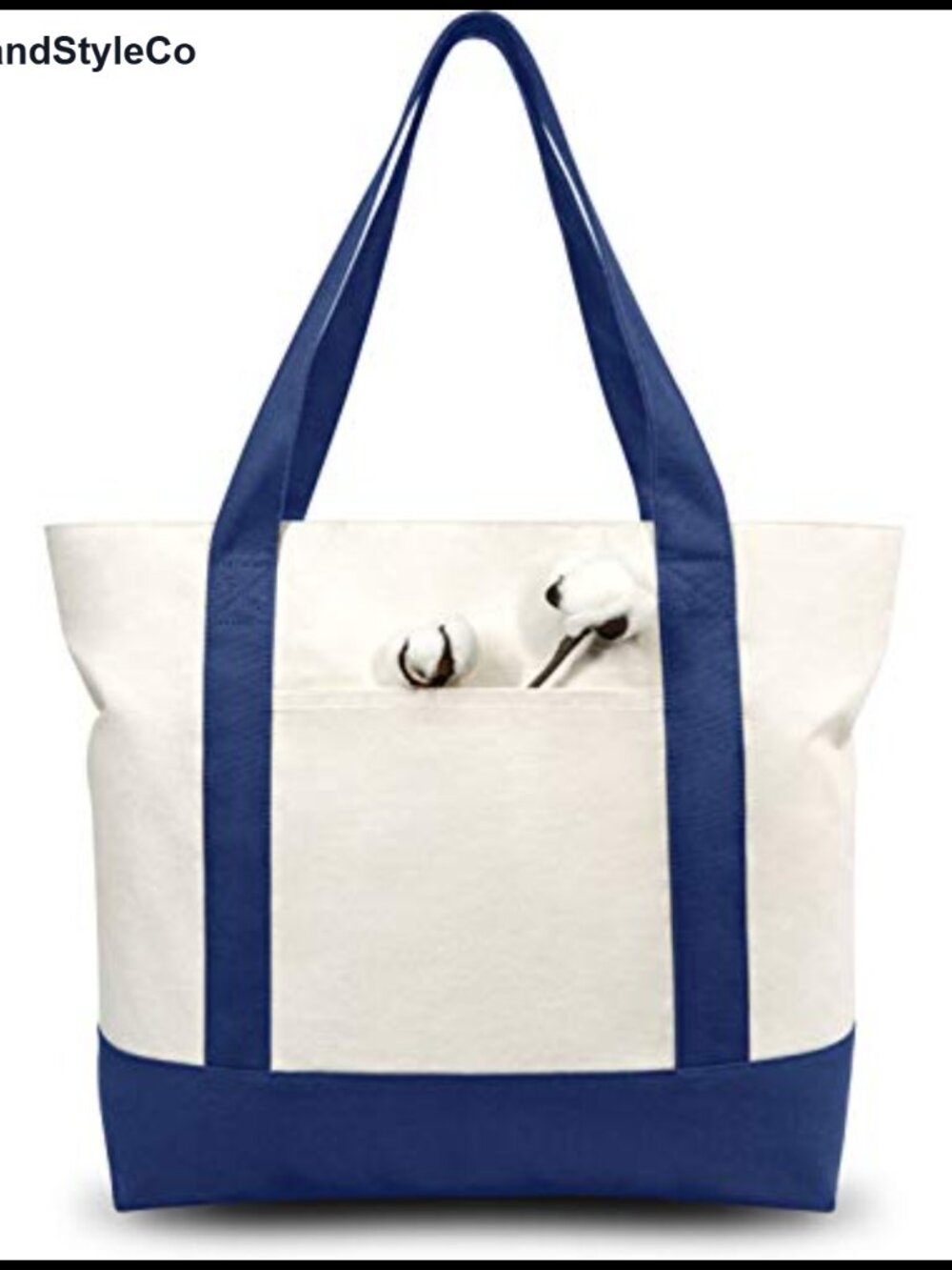 Canvas Tote Bag Zippered Reusable Grocery Shopping Carryall